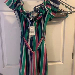 Junior’s Cold Shoulder Belted Dress